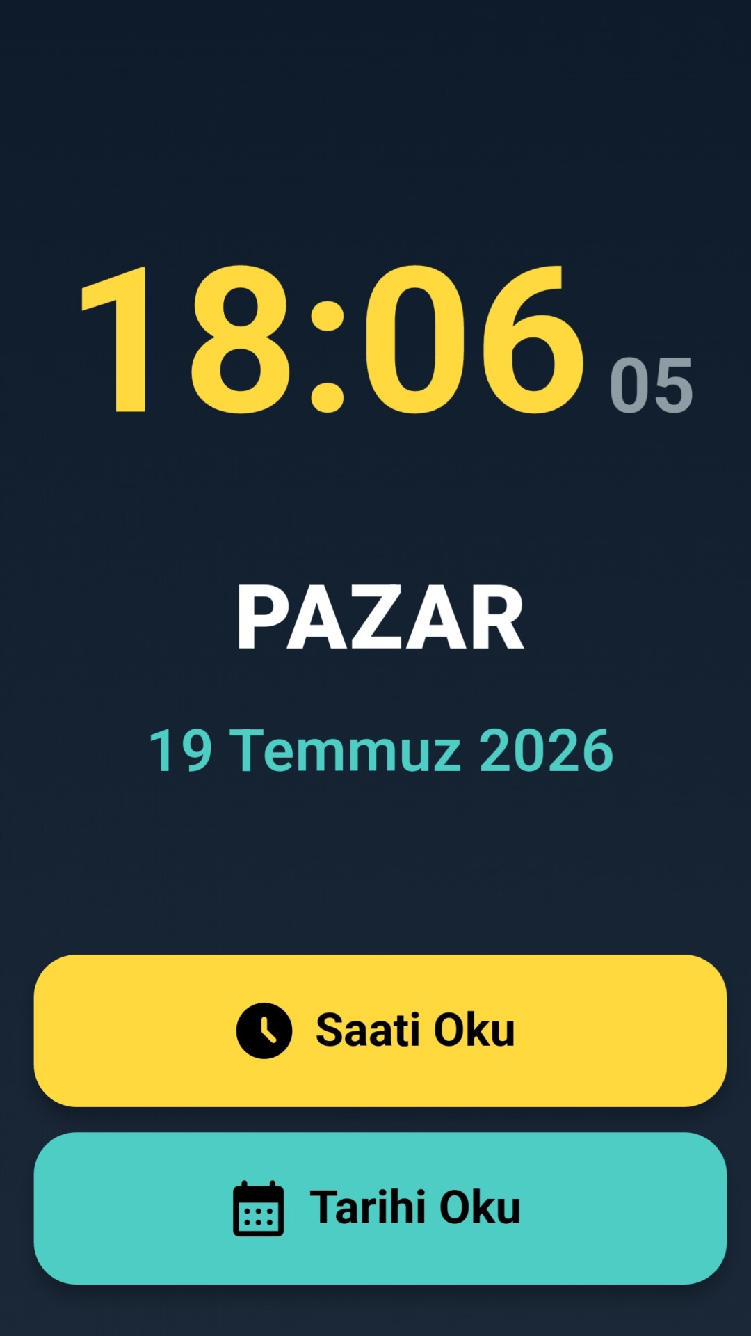 Gözüm konuşan saat ekranı
